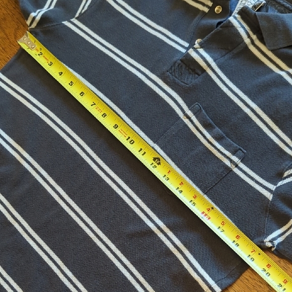 Old Navy Men's Polo Shirt - Navy and White Stripes - Picture 7 of 8